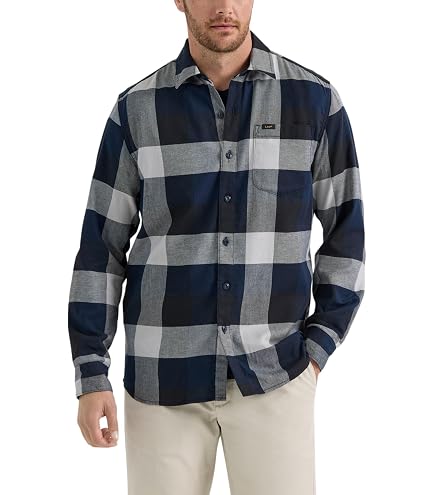 Amazon.com: Lee Men's Workwear Loose Fit Long Sleeve Button-Down