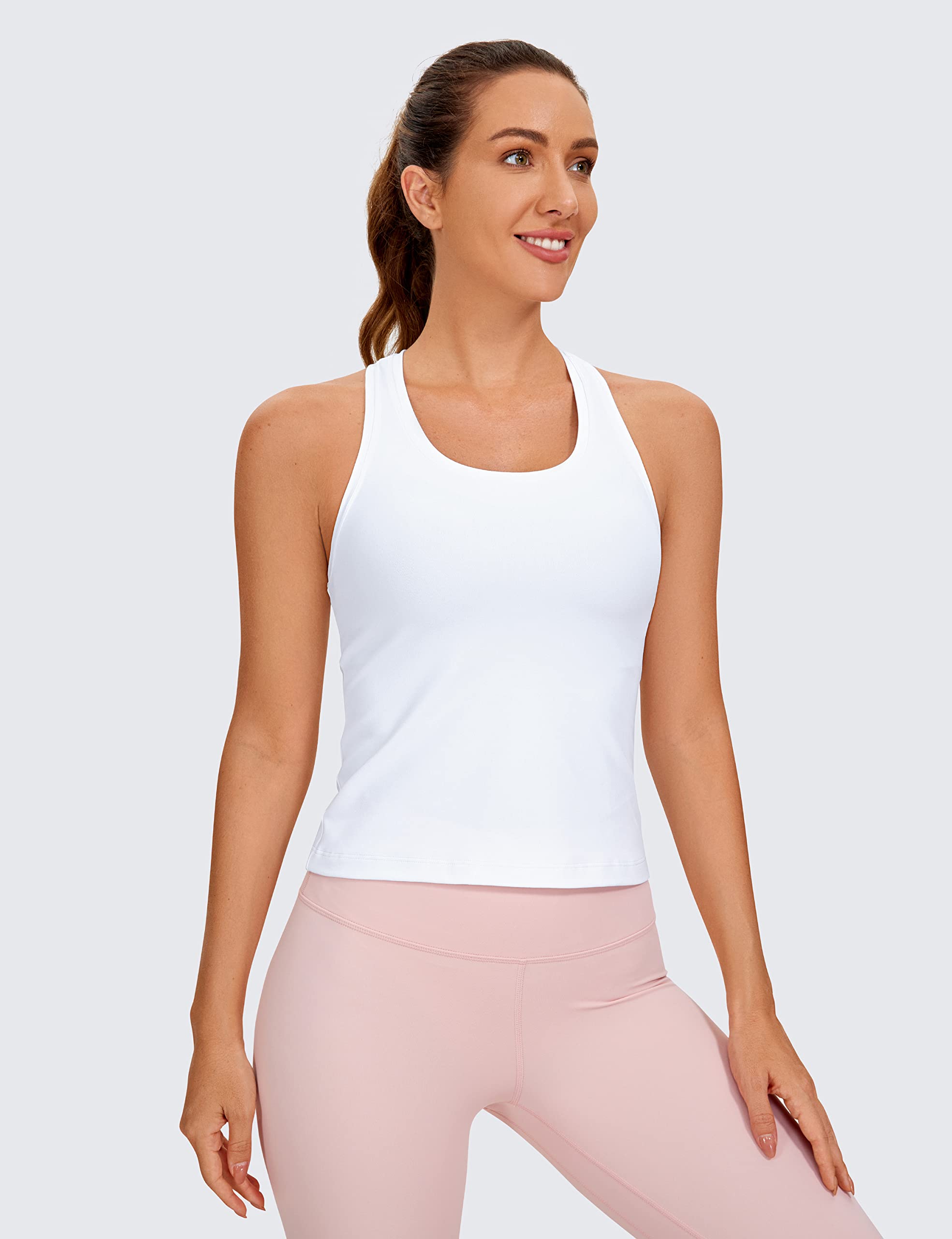 CRZ YOGA Butterluxe Racerback Workout Tank Tops for Women Tight Sleeveless Camisole Gym Athletic Yoga Shirts