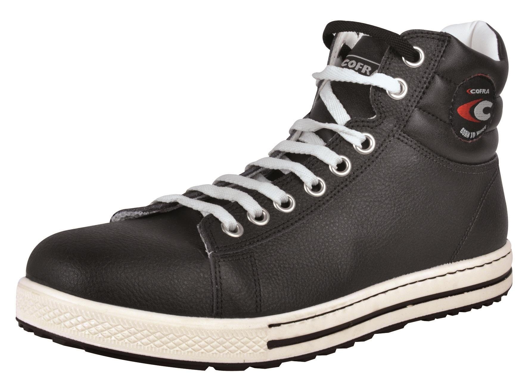 Cofra 35030-001.W39 Size 39 S3 SRC "Block" Safety Shoes - Black/White - EN safety certified