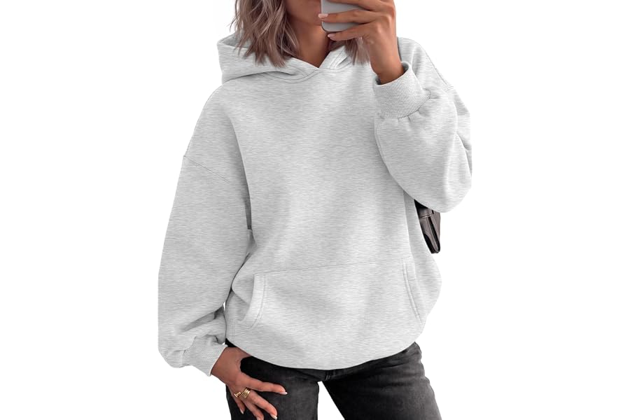 LILLUSORY Womens Oversized Hoodie Microfleece Lined Sweatshirt | Fall Winter Lightweight Soft Cozy Drop Shoulder Pullover with Pocket Travel Oufit