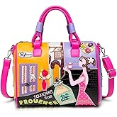 Crossbody Bag, Colored Hand Embroidery Shoulder Bag for Women, Lovely lady Leather Purse, Tote Bag Suitable for Important Occasions, Work, Travel