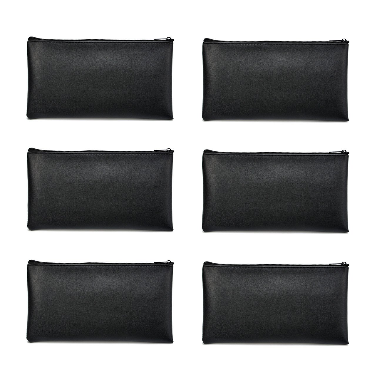 Bank Deposit Money Bag/Utility Zipper Bags for Cash Money Pens Check Wallet 11 x 6 Inch(Black)