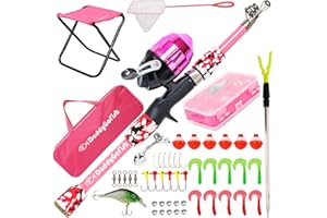 DaddyGoFish Kids Fishing Pole - Rod Reel Combo Tackle Box Starter Set - First Year Small Dock Gear Kit for Boys Girls Toddler Youth Age Beginner Little Children Junior Anglers