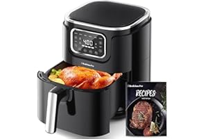 BEELICIOUS PRO Air Fryer, Beelicious® 5.8QT Large Air Fryers, 8-in-1 Digital Airfryer with Shake Reminder, Flavor-Lock Tech, Dishwasher-Safe & Nonstick, Fit for 2-5 People, Black