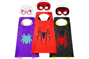 QICI Spidey His Amazing Friends Cape and Mask for 3-10 Year Old Boy Gifts Boys and Girls,Christmas Halloween Cosplay Birthday Party Supplies