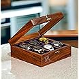 Royal Craft Expertise Watch Box Organizer for Men - 6 Slot Wooden Watch Case, Vintage Brown, Handmade Watch Organizer for Women, Rosewood Lining, Glass Top, Made for Special Events and People