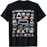 Shark Faces - Type of Shark - Shark Faces of All Kinds T-Shirt