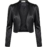 BOLEROSE Formal Long Sleeve Satin Bolero Shrug Occasion Jacket