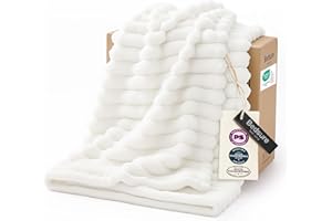 Bedsure Throw Blankets Room Decor - Women Birthday Gift, Soft Fluffy Fleece Cozy Fuzzy Plush Warm White Blanket for Couch Sof