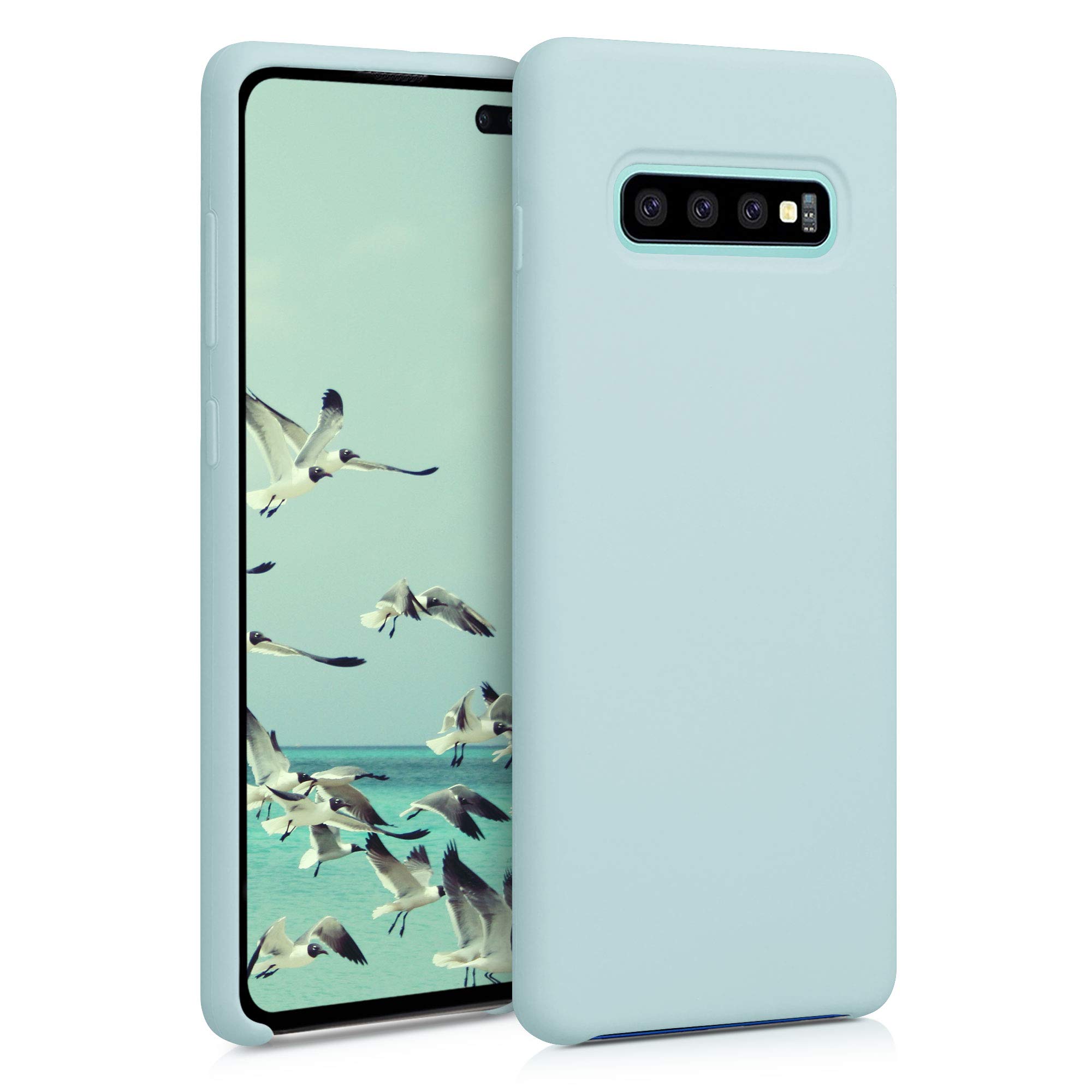 kwmobile Case Compatible with Samsung Galaxy S10 Plus / S10+ Case - TPU Silicone Phone Cover with Soft Finish - Cool Mint — image 1