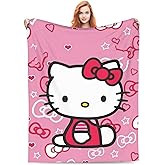 Cute Throw Blanket, 60x50 Inches Blanket Gift for Women, Soft Fuzzy Flannel Blankets for Couch Sofa Travel