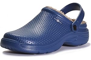 GAATPOT Womens Mens Fur Lined Clogs Waterproof Garden Shoes Winter Warm House Slippers Indoor Outdoor Mules