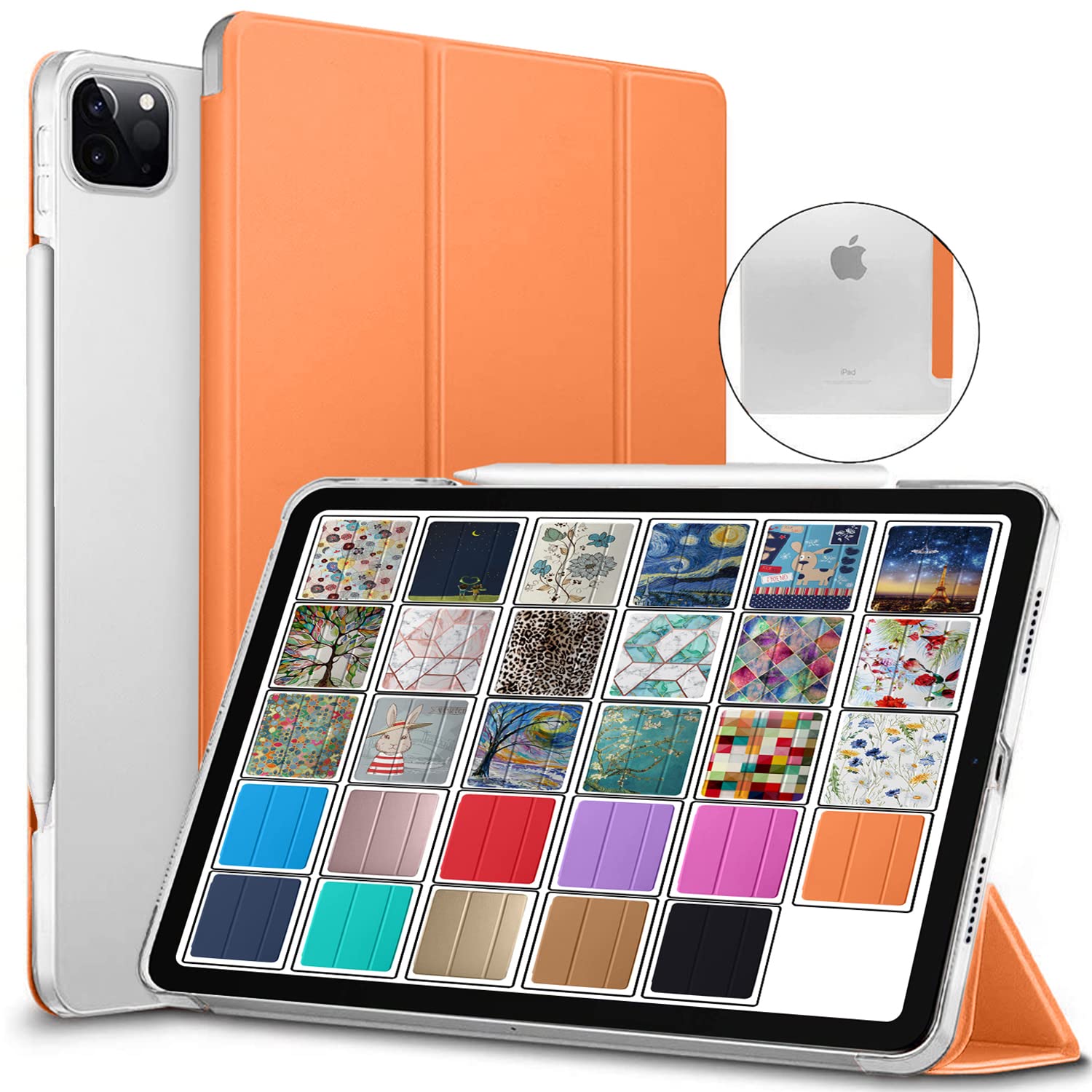 DuraSafe Cases for iPad Pro 12.9 6th 5th 4th Gen PC Case A2436 MHNF3B/A MHNG3B/A MNXR3B/A MNXT3B/A A2378 MHNF3B/A MHNG3B/A A2229 MY2H2B/A MY2J2B/A A2461 MHNH3B/A MHNJ3B/A MHNK3B/A - Orange