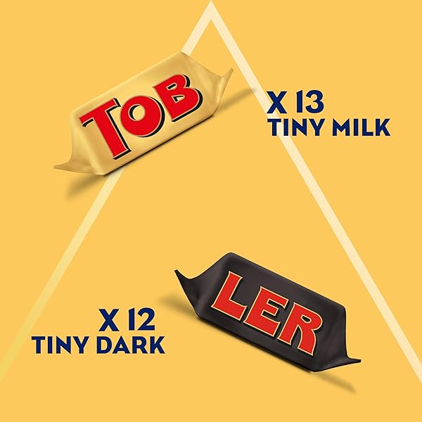 TOBLERONE TINY ASSORTED CHOCOLATE BARS VARIETY PACK (MILK & DARK), 1 GIFT BOX (25 PIECES)