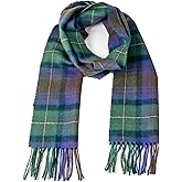 Briomhar Tartan Plaid Wool Scottish Scarf - 100% Lambswool Made in Scotland, Perfect Winter Scarf for Cold Weather