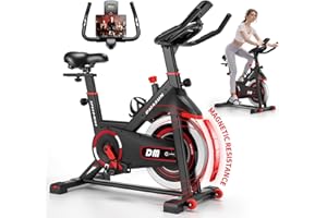 Exercise Bike, DMASUN Classic Brake Pad Stationary Bike for Home with 300 LBS Capacity, Indoor Bike with Comfortable Seat Cushion, Digital Display with Pulse