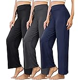 VALANDY Creamlush 3 Pack Women's Wide Leg Pants with Drawstring–Soft Comfy Lounge Pajama Pants Sleepwear