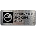 Designated Smoking Sign - Designated Smoking VapingArea Signs for Business - Includes Adhesive Strips for Easy Installation- 