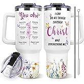 Christian Gifts for Women Faith - Inspirational Religious Birthday Gift for Women - Catholic Spiritual & Confirmation Bible Verses Gifts for Mom Daughter Sister Friends - 40Oz Christian Tumbler