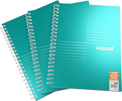 Silvine Luxpad Metallic A4 Wirebound Notebook 200 Pages Pack of 3