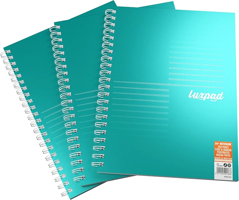 Silvine Luxpad Metallic A4 Wirebound Notebook 200 Pages Pack of 3