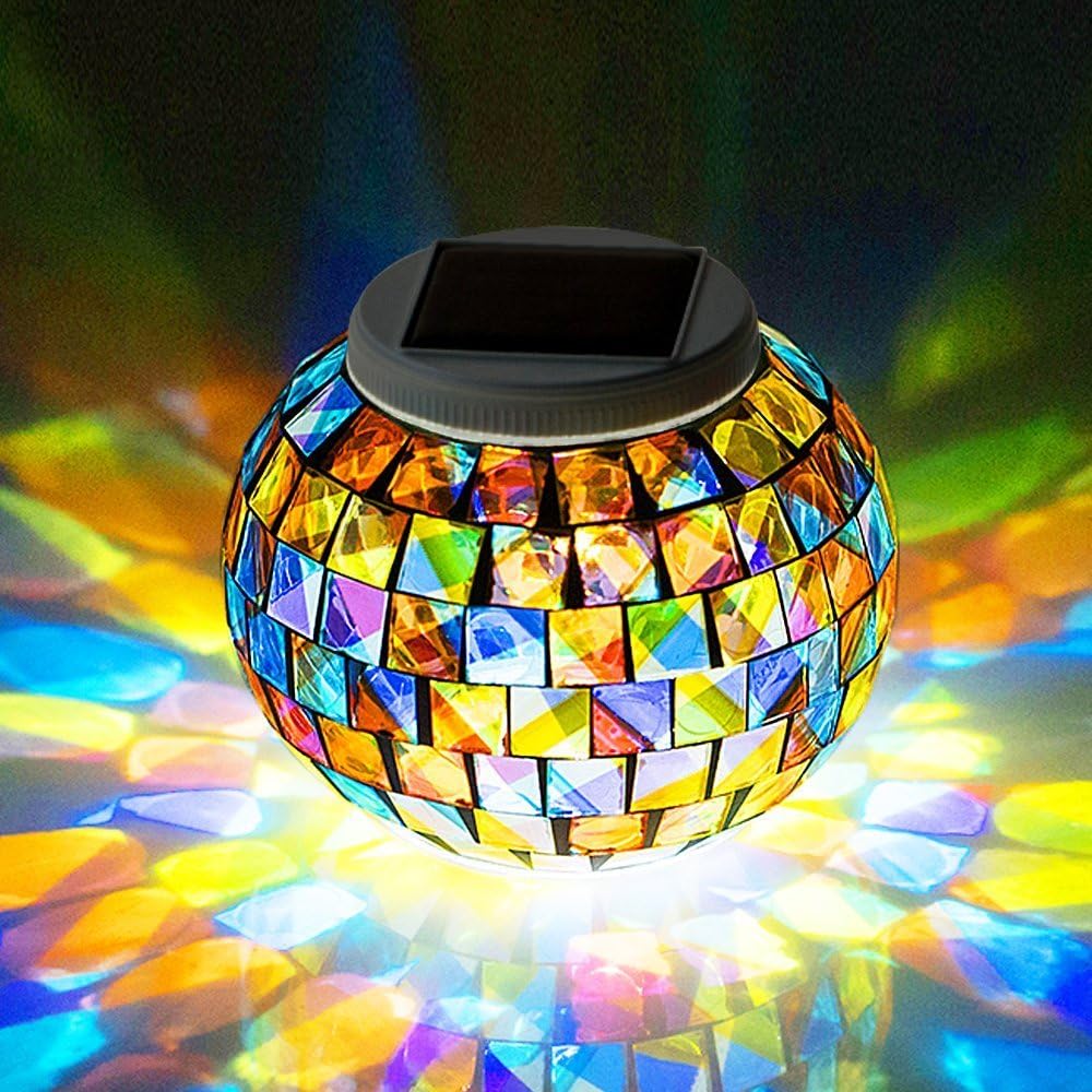Idearsen Color Changing Solar Powered Glass Ball Led Garden Lights