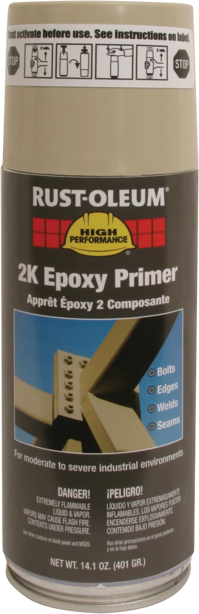 Rust-Oleum 247598 High Performance VK9300 System 2K Epoxy Primer Spray Paint, 14.1-Ounce, Beige, 6-Pack