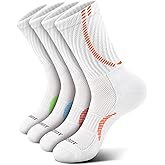 BULLIANT Boys Socks Compression Athletic Crew Socks Cushioned Running Arch Support 4 Pairs for 4-12 Years