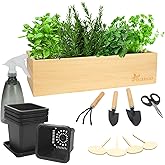 Herb Garden Planter Indoor Kit,Indoor Garden kit Come with Wooden Box &17 Planting Tools,Indoor & Outdoor Herb Planter for Kitchen Windowsill,Herb Plant Pot for Gardener,DIY Indoor Grow Kit Gifts