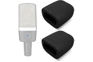 Voarmaks 2-Pack Foam Windscreen Mic Cover Compatible with AKG C214 C314, Se Electronics X1 A, SE 4400 4100, BEHRINGER B906,SU
