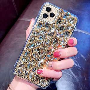 Amazon Com Case For Iphone 11 Pro Max Diamond Case 3d Handmade Bling Rhinestone Diamonds Luxury Sparkle Rhinestones Case Girls Women Full Crystals Bling Diamond Case Cover For Iphone 11 Pro Max Gold Cell