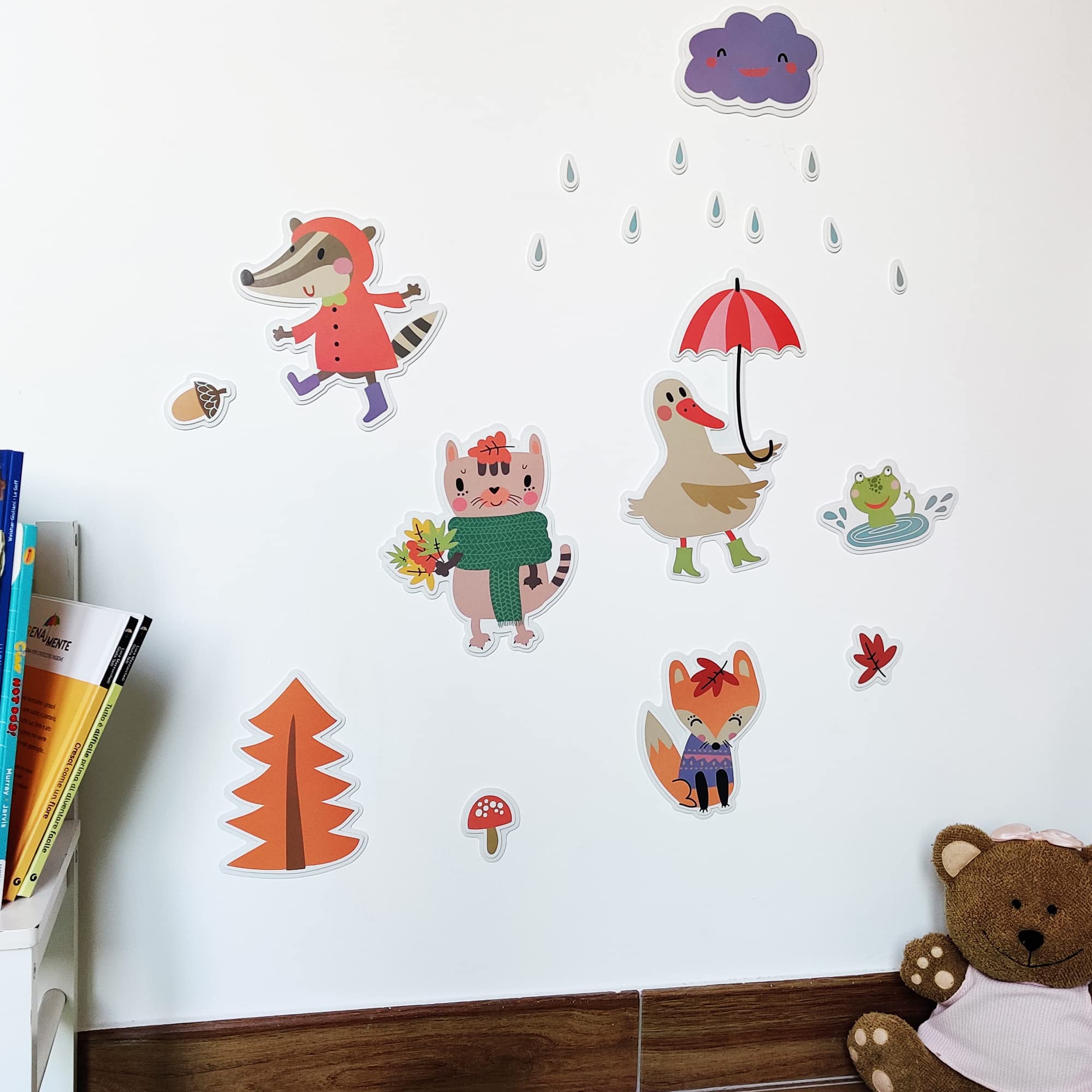Wall Stickers for Children Animals Autumn Rubber Wall Stickers Wall Decor Kids Nursery Bedroom