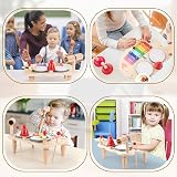 XIAPIA Kids Drum Kit 8-in-1 Wooden Musical Instrument Set Xylophone 18 Months+ view 6