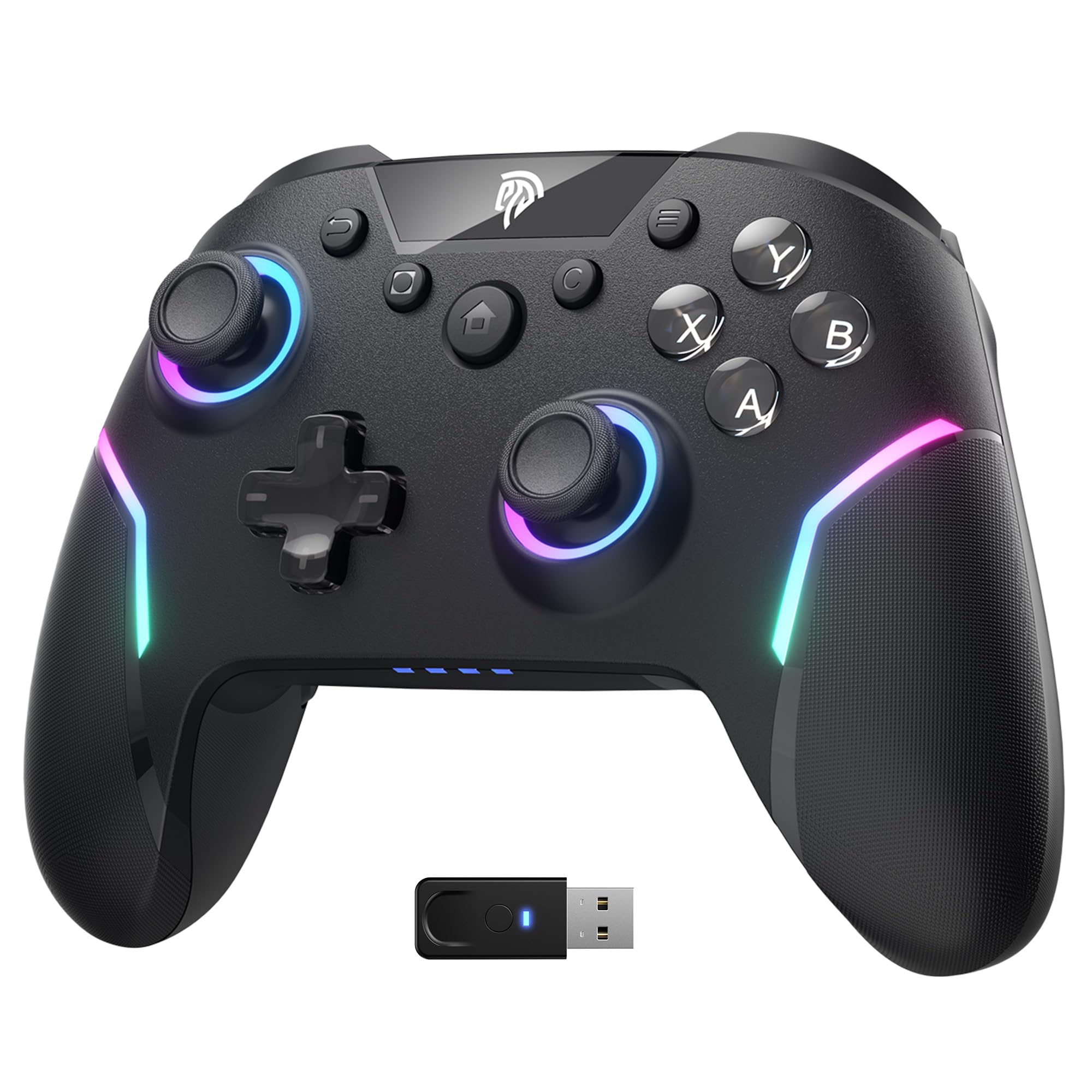 Photo 1 of EasySMX X20 Wireless Gaming Controller with RGB Backlit, 2-Stage Hall Effect Sticks, 1000Hz Polling Rate, 6-Axis Gyro on Multi-Platform, Mech Buttons- Compatible with PC/Switch/Steam/Android