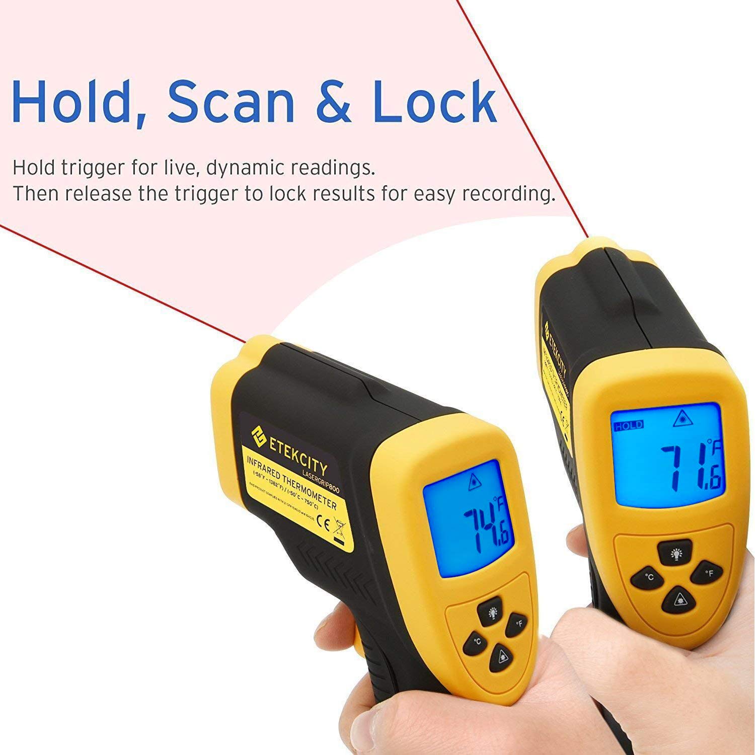 Etekcity Lasergrip 800 Digital Infrared Thermometer Laser Temperature