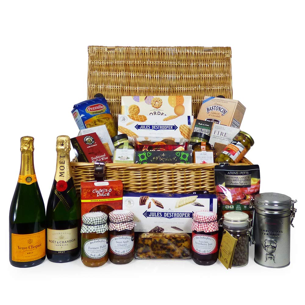 Fine Food Hampers Indulgent Gourmet Food and Champagne Hamper Includes Moet & Chandon and Veuve Clicquot Champagne