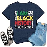 Oxryal Black History Shirts for Women Black History Month T-Shirt African American Tee Tops