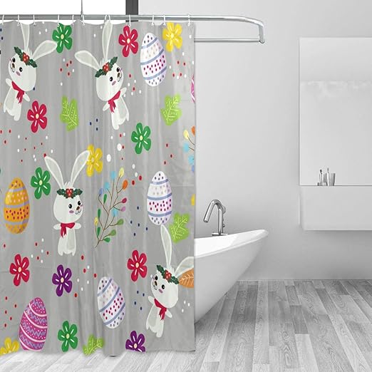 Bath Easter Eggs Waterproof Fabric Shower Curtain Liner Doormat Rugs Bathroom Decor Podh Com Br
