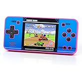 Handheld Game for Kids ,Built-in 220 32-bit Video Games, 3.0” IPS Screen, Rechargeable Portable Game , Travel Mini Arcade Electronic Toys Gift for Boys and Girls (Pink+Blue)
