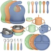Hepotk 27PCS Silicone Baby Feeding Set, Versatile, For Baby LED Weaning | BPA-free silicone with dual-use bowls and stage-based utensils, Dishwasher &amp; microwave safe, easy-clean, practical, From 6m+.