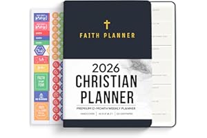 FAITH PLANNER 2026 Christian Planner & Prayer Journal | Strengthen Your Relationship with God and Better Navigate His Path for You | Daily Planner w/Bible Verses, Prayer Prompts, & Habit Tracking (Black)