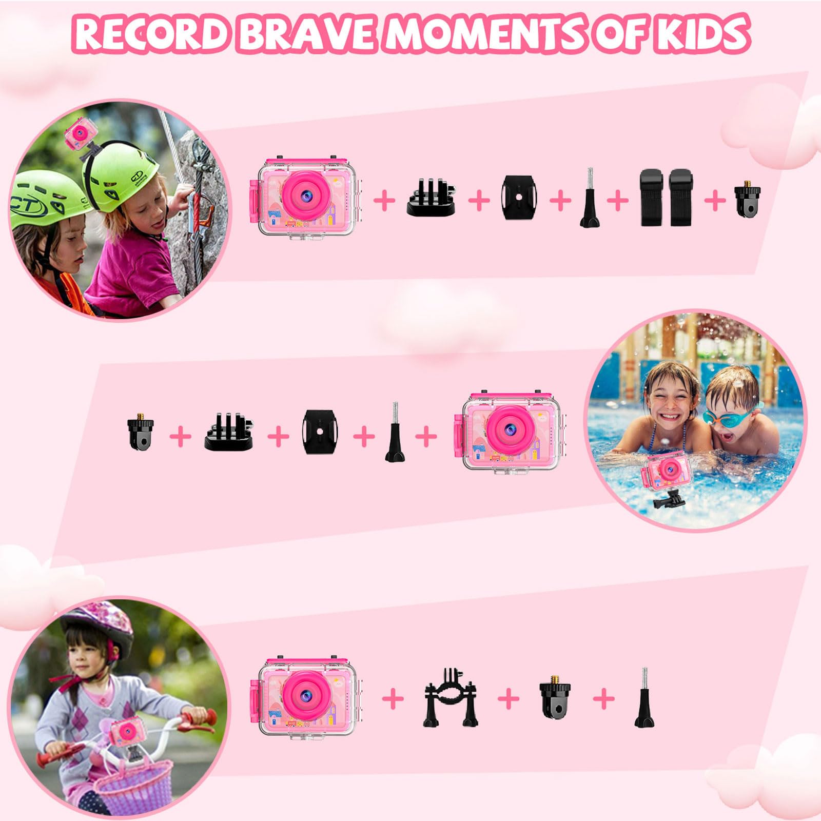 Kids Digital Waterproof Camera - 2024 Upgrade Underwater Camera for Kids with 2.0