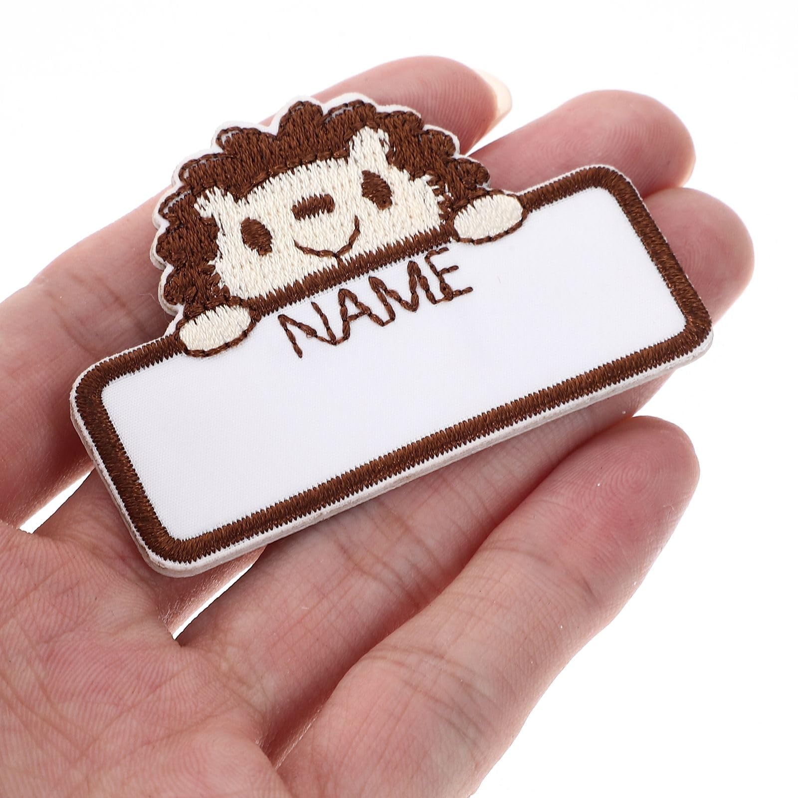 Photo 1 of 10Pcs Iron Name Labels for Cartoon Animal Design Washable Tags for DIY Sewing Supplies for Daycare and School Use