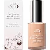 100% PURE Healthy Foundation Full Face Coverage Makeup, Liquid Matte Finish with Anti-Aging Benefits - Vegan Gorgeous Fruit P