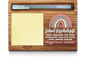 WAINVNIAW School Psychologist Sticky Note Holder, School Psychologist Office Decor, School Psychologist Gifts, School Psychologist Thank You Appreciation Gifts for Women Self-Stick Note Pad Holders WPP9