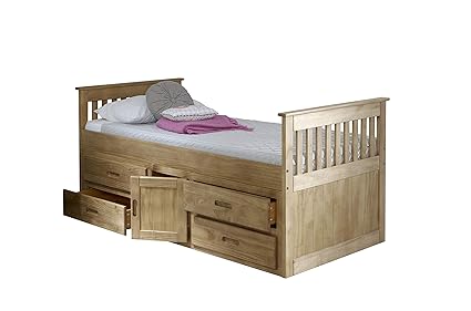 Amani 3ft Single Captain Cabin Storage Solid Pine Wooden Bed