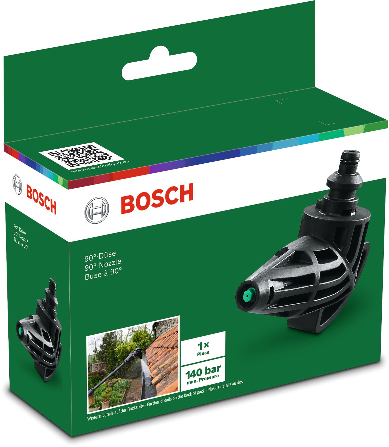 Bosch 90° Nozzle (Compatible with: EasyAquatak 110/120, UniversalAquatak 125/130/135, AdvancedAquatak 140, AQT 33-10, AQT 33-11, AQT 35-12, AQT 37-13, AQT 40-13, AQT 42-13, AQT 45-14 X)