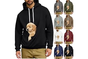 Dog Pouch Hoodie for Men Women Kangaroo Pocket Cat Pouch Sweatshirts Pet Carrier Pullover Animal Holder Tops