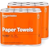 Amazon Basics 2-Ply Flex-Sheets Paper Towels, 12 Rolls = 32 Regular Rolls, 150 Sheets per Roll, Lint-Free for Multi-Surface Cleanups