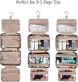 BAGSMART Large Hanging Toiletry Bag Purple Cosmetic Organizer 28x19x8cm view 3